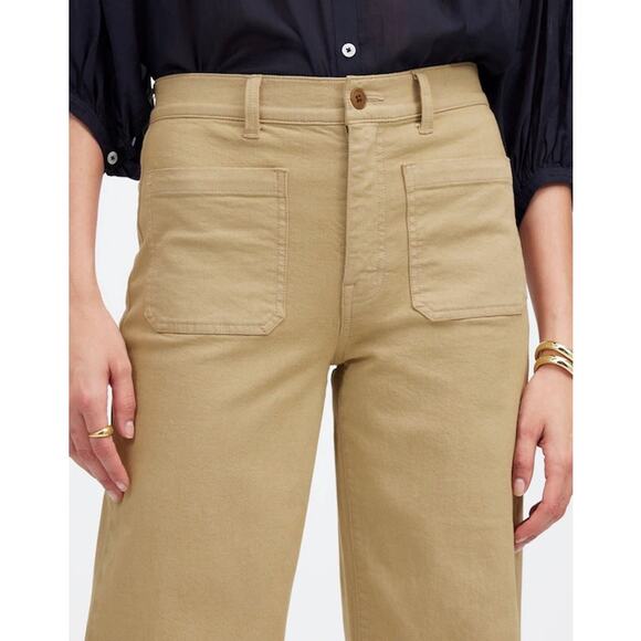 NWT Madewell The Emmett Wide-Leg Pant: Patch Pocket Edition Heritage Khaki 25 - Picture 3 of 11